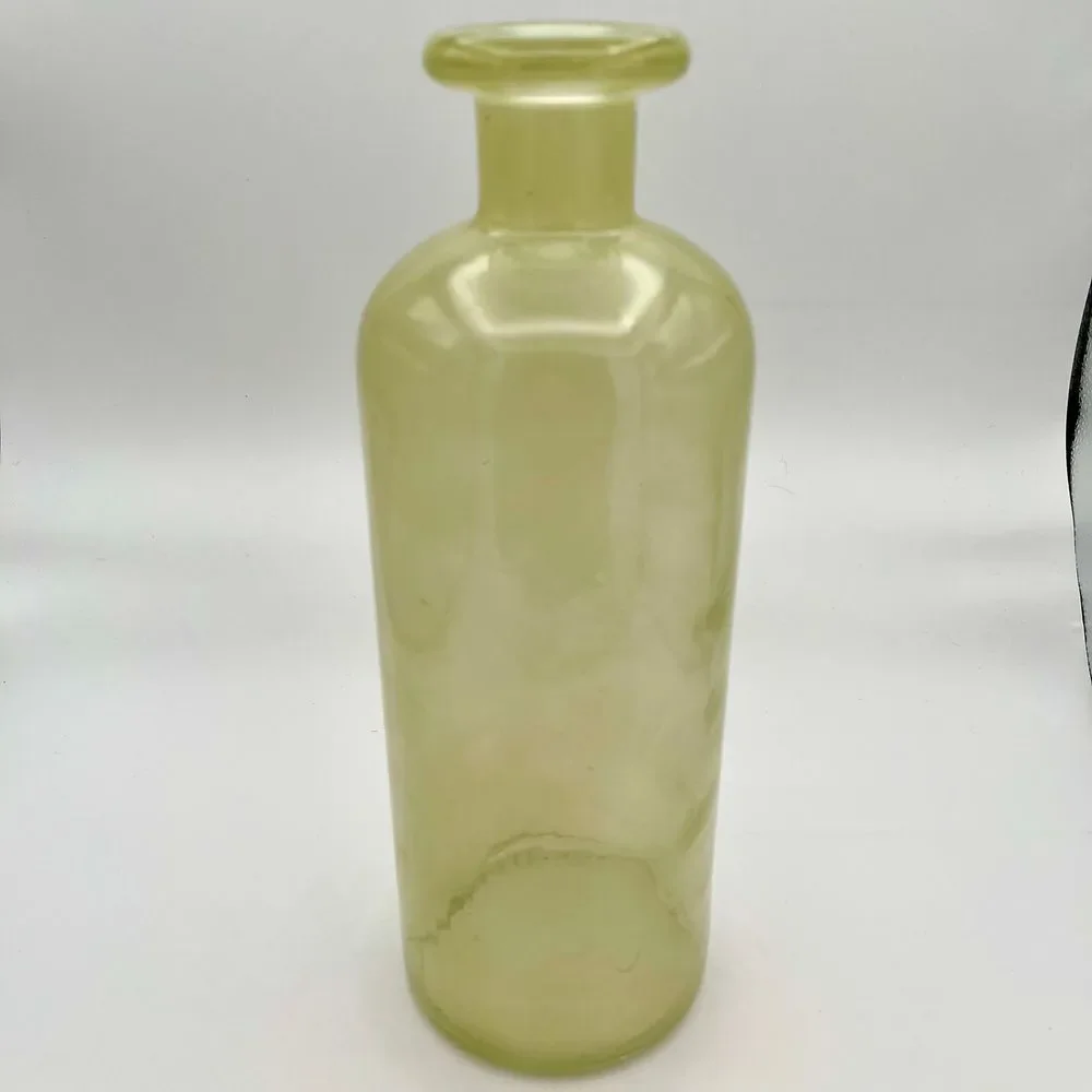WEST ELM Designer Olive Green Glass Bottle Vase Home Decor Farmhouse Style 11.75